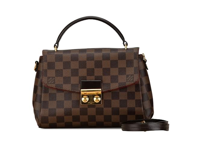 Louis Vuitton Damier Croisette PM Handbag Brown Leather Plastic  ref.1482340