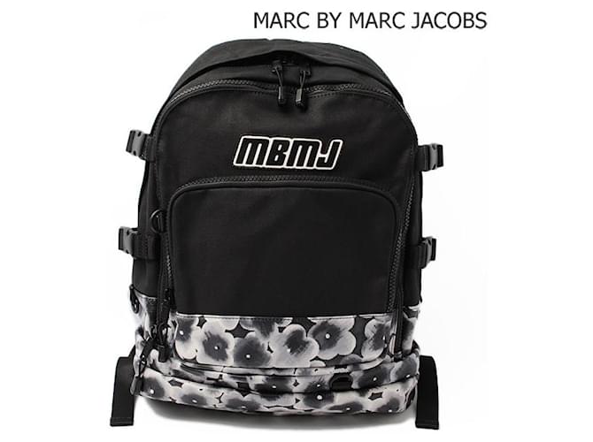 Autre Marque Marc Jacobs Canvas Print Leather Backpack M0004005 Black Cloth ref.1482467 Joli Closet