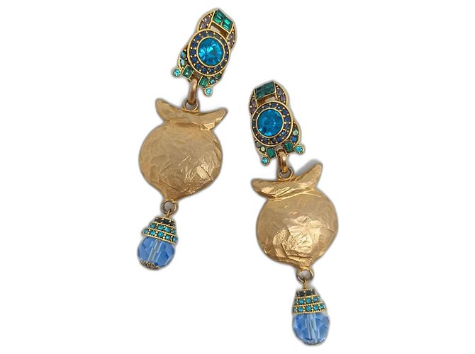 Autre Marque Orecchini Edouard Rambaud placcati oro blu D'oro