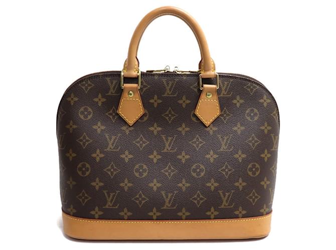 Sac à main Louis Vuitton Alma Cuir vernis Marron Monogramme  ref.1482612