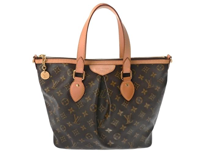 Bolso Louis Vuitton Monogram Palermo PM Castaño Monograma Charol  ref.1482706