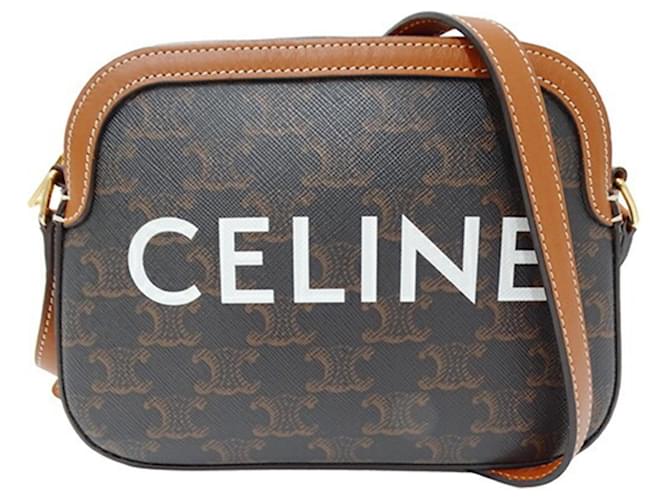 Céline Sac à épaule Triomphe pour femmes Celine Plastique Marron  ref.1482787