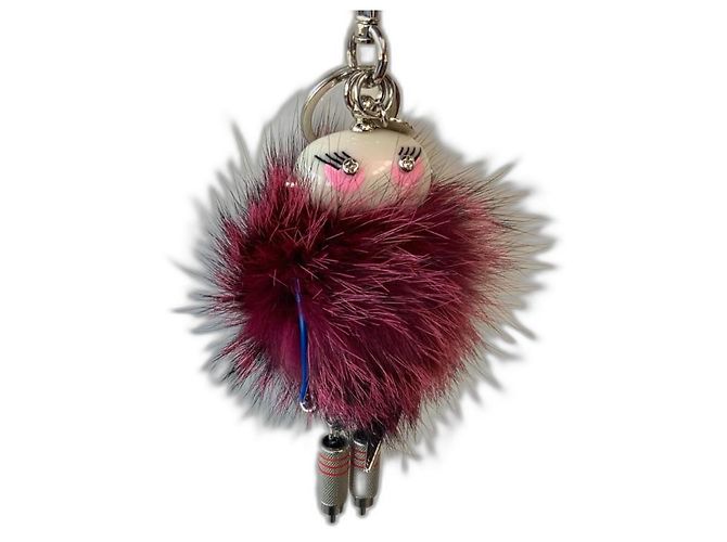 Prada Charm para bolso Millie Rojo Oscuro Piel Burdeos