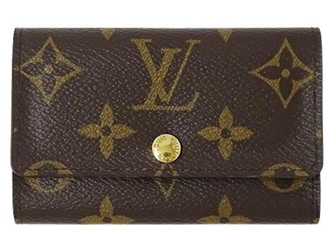 Louis Vuitton Monogram Key Case Brown Patent leather Cloth  ref.1482816