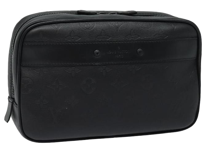 LOUIS VUITTON Monogram Shadow Trousse Toilette GM Bag Black M68589 Auth 80917A Cloth  ref.1482990