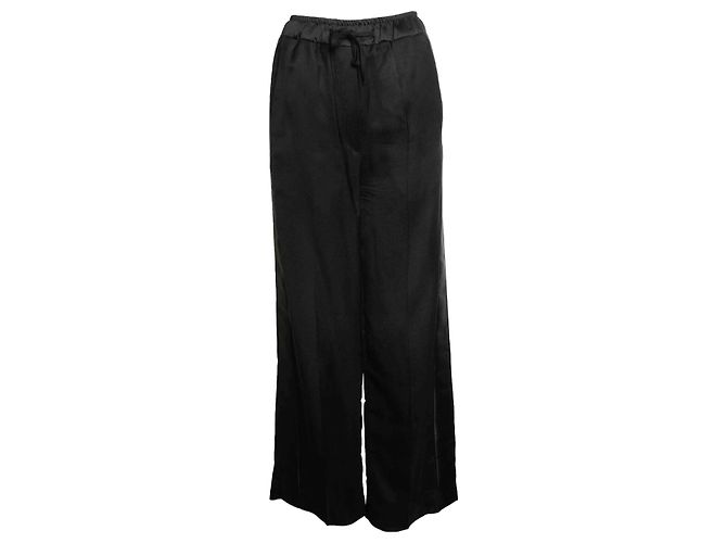 Sandro, calça preta com acabamento em cetim Preto