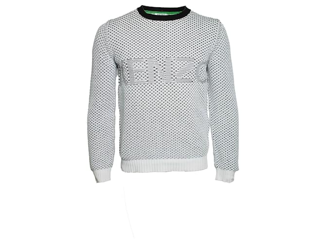 KENZO knitted sweater in black and white Cotton ref.1483012 Joli Closet