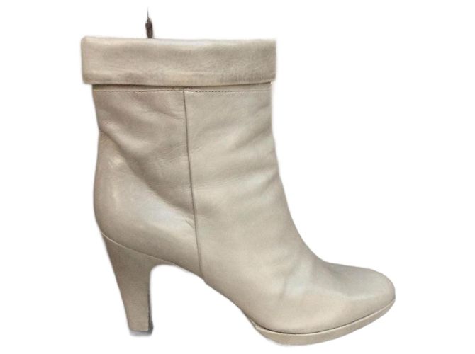 Autre Marque Botas Charles Kammer Bege em Pele de Cordeiro