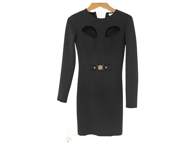 Gianni Versace Kleid schwarz aus Polyester