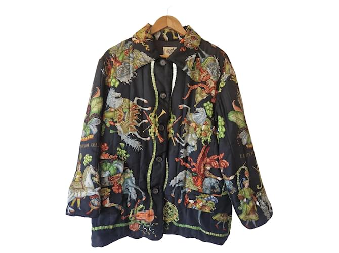 Rare Hermès jacket 'The Sun King's celebrations' Multiple colors Silk  ref.1483112