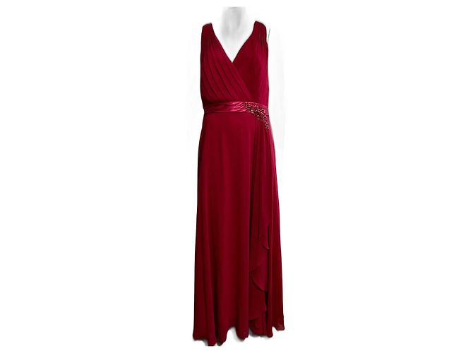Jenny Packham Abendkleid aus Chiffon und Satin "Lilly" in kirschrot