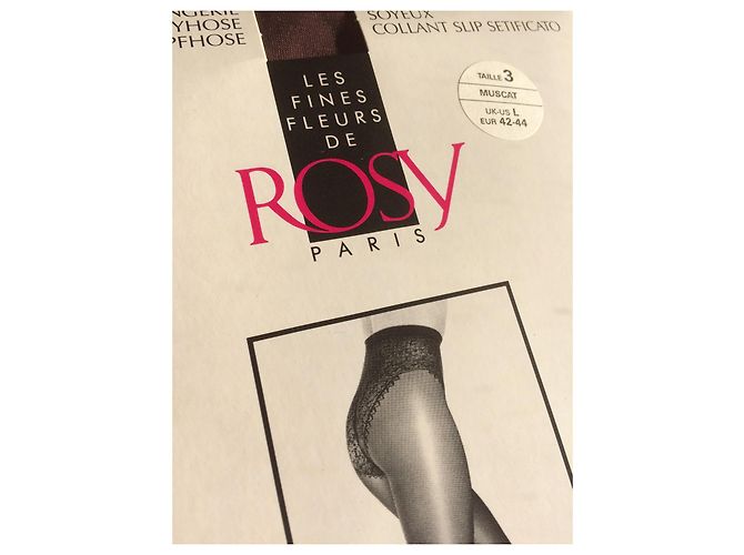 Autre Marque Medias Rosy de encaje guipure Muscat Burdeos Púrpura