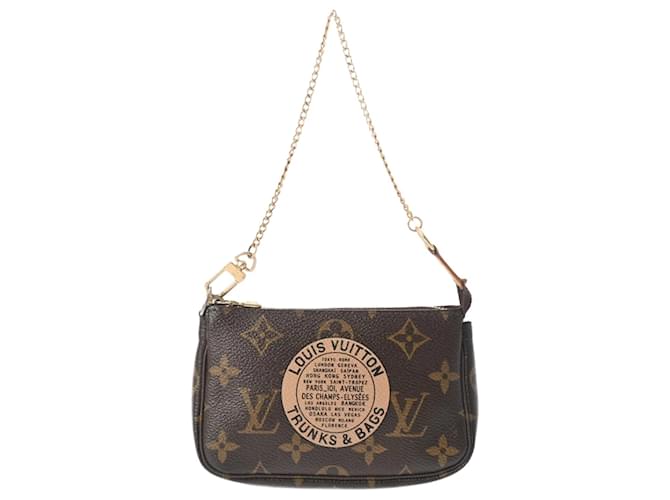 Pochete em lona Monogram Louis Vuitton Marrom Monograma Couro envernizado  ref.1484367