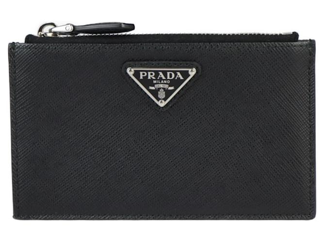 Monedero de cuero Saffiano Prada Negro  ref.1484936