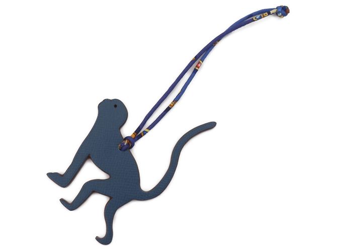 Silk In Hermès Charm per borsa Petit H a forma di scimmia Hermes Blu Porpora