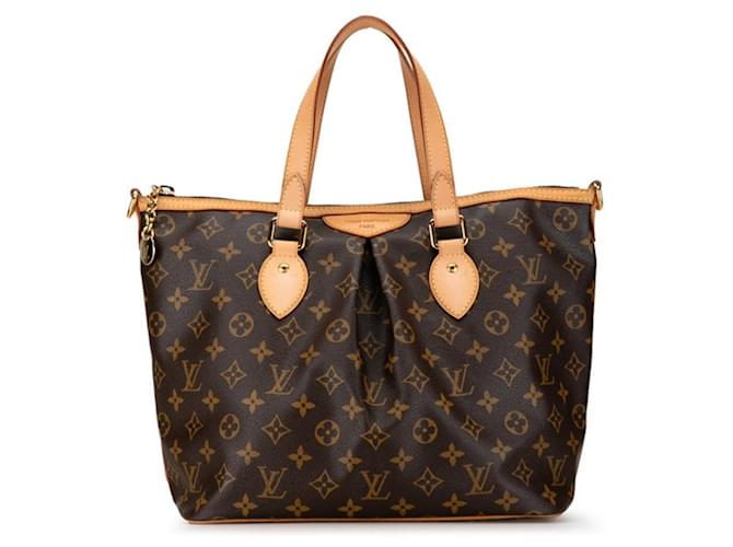 Louis Vuitton Monogram Palermo PM Handbag Brown Leather Plastic  ref.1484950