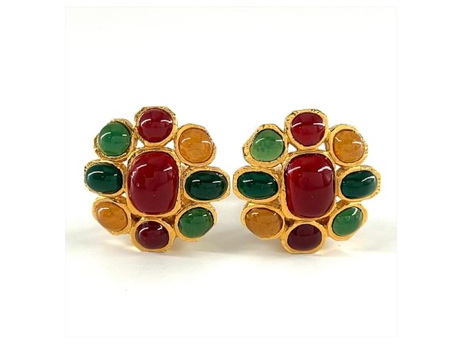 Boucles d'oreilles clips multicolores Chanel  ref.1484974