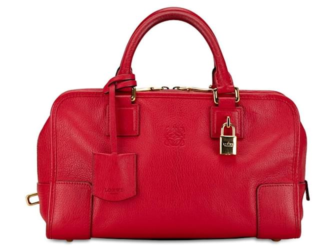 Borsa Loewe Anagram Amazona 28 Rosso Pelle  ref.1484989