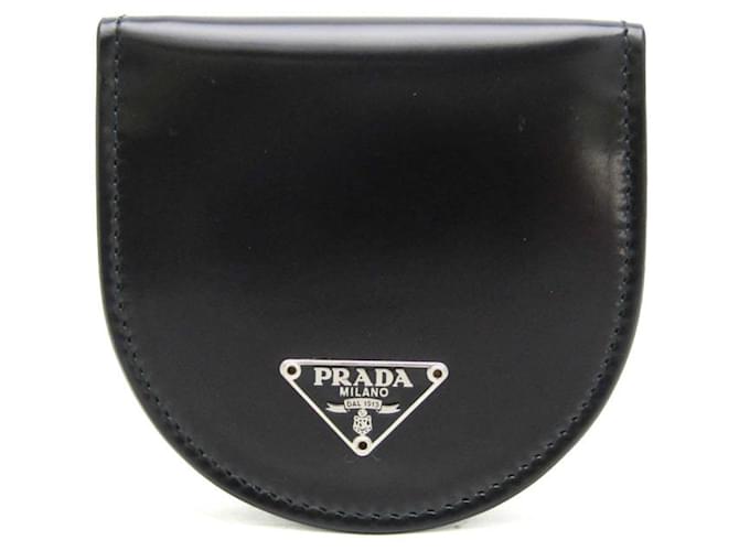 Monedero de cuero patentado negro Prada 1M0788 Charol  ref.1485089