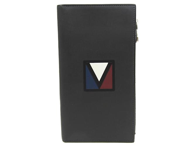 Louis Vuitton E-Zip Long V-Line M61259 Men's Wallet Black Leather  ref.1485093