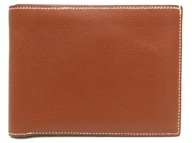 Hermès Portefeuille en cuir bi-fold pour homme Hermes MC3 Thales Marron  ref.1485101