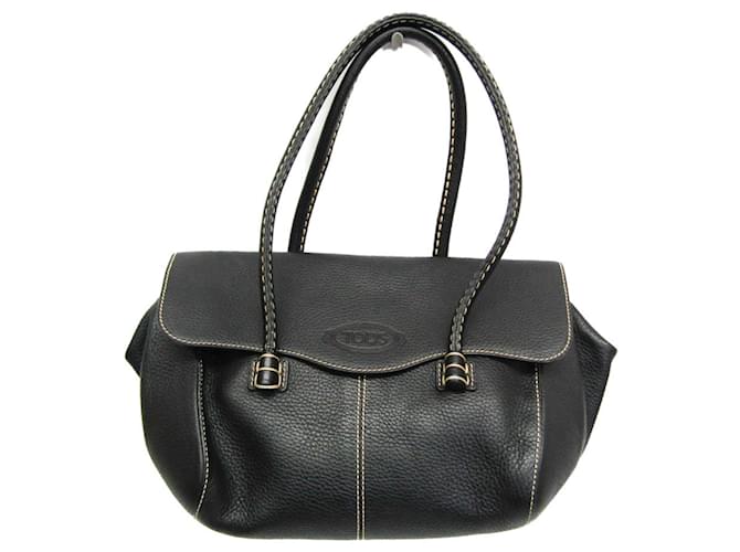 Tod's Women's Leather Tote Bag Black  ref.1485106