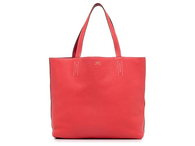 Hermès Rouge Clemence Double Sens 45 Cuir Veau façon poulain  ref.1485136