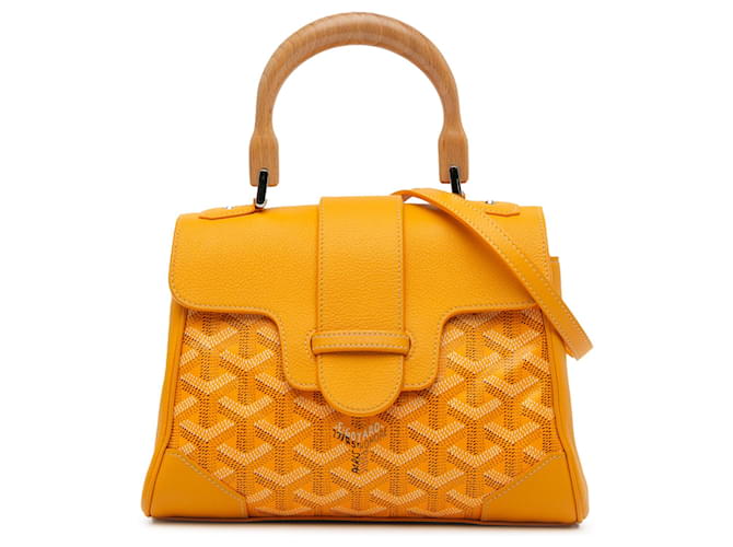 Goyard Amarillo Mini Goyardine Saigon Souple Lienzo Paño  ref.1485204