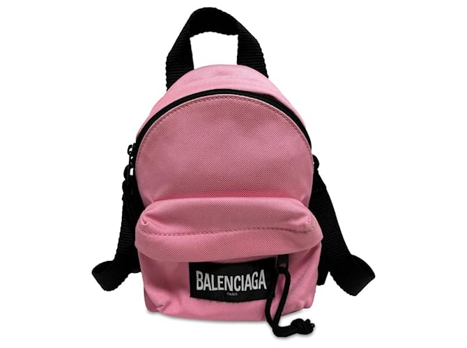 Mochila mini oversized rosa Balenciaga Nylon Paño  ref.1485228