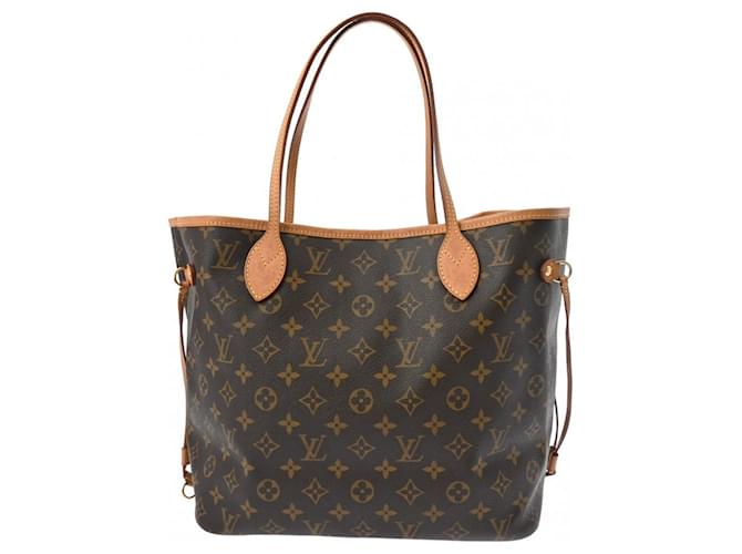 Louis Vuitton Monogram Neverfull MM Tote Bag Braun Lackleder  ref.1485346