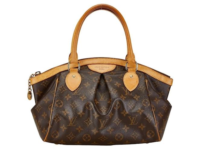 Bolso Louis Vuitton Monogram Tivoli PM Castaño Negro Cuero Plástico  ref.1485371