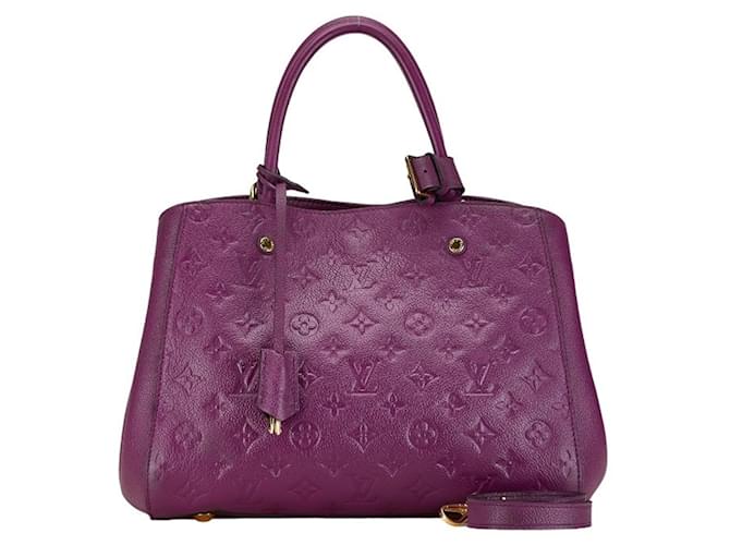 Louis Vuitton Monogram Empreinte Montaigne MM Handbag Purple Leather  ref.1485373