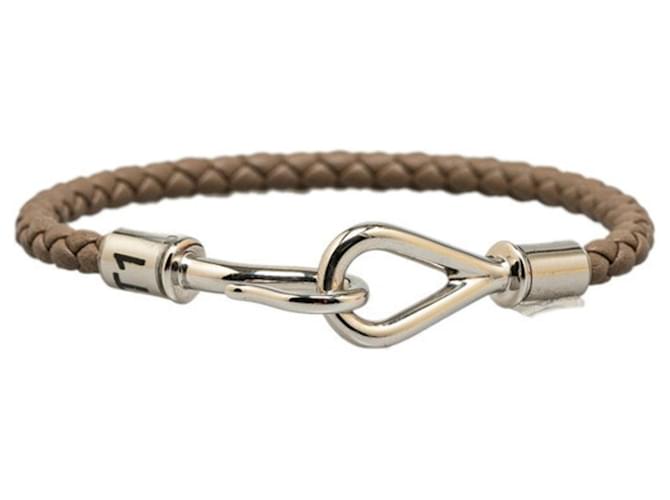 Hermès Hermes Jumbo Charm Bracelet in Etoupe Gray Leather Grey Taupe  ref.1485394