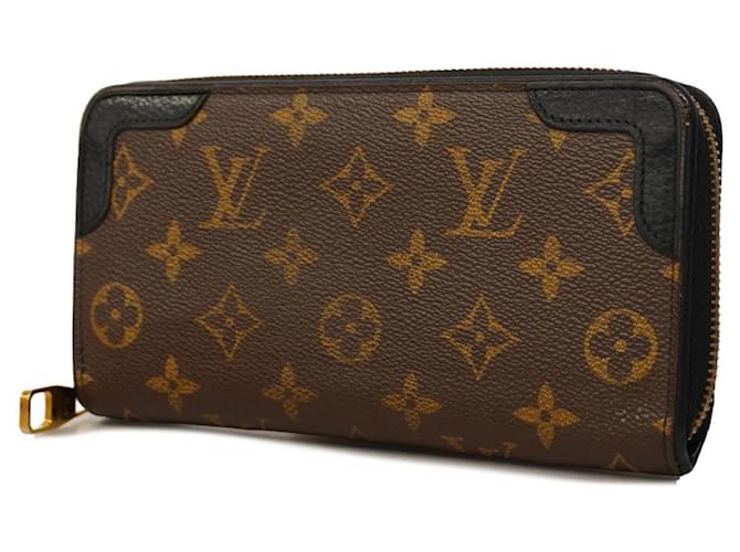 Portafoglio lungo Louis Vuitton Monogram Zippy Retiro M61855 Marrone Nero  ref.1485454