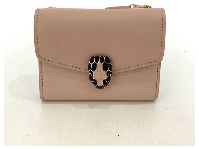 Autre Marque Portafoglio Mini Serpenti Forever in Pelle Rosa Bvlgari