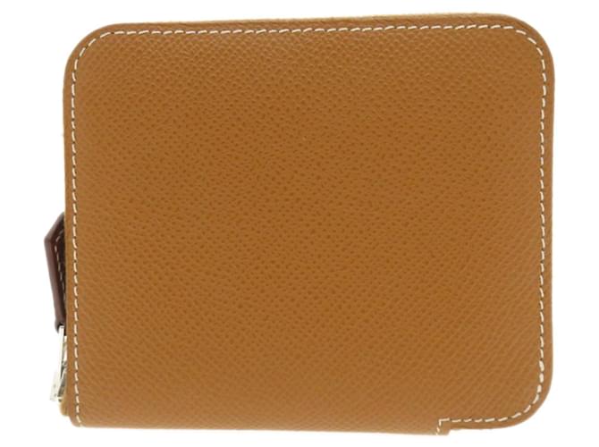 Porte-monnaie en cuir Epsom Compact Gold Silk'in d'Hermès Doré  ref.1485826