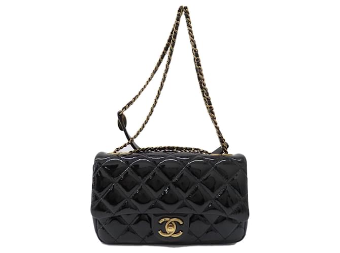 Timeless Bolsa de Ombro Chanel Matelassé Coco Mark Preto Couro  ref.1485850