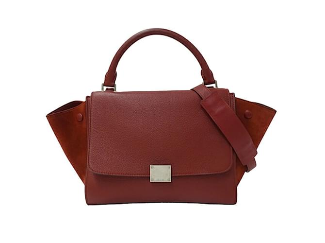 Céline Bolsa de couro vermelho Celine  ref.1485893