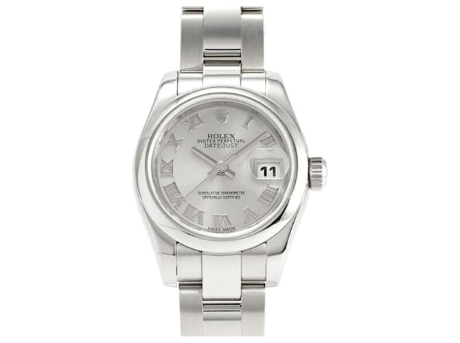 Relógio de pulso Rolex Datejust 26 com mostrador romano prateado para mulheres  ref.1485953