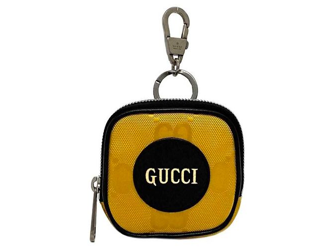 Charm de bolsa Gucci Preto e Amarelo em Couro e Nylon