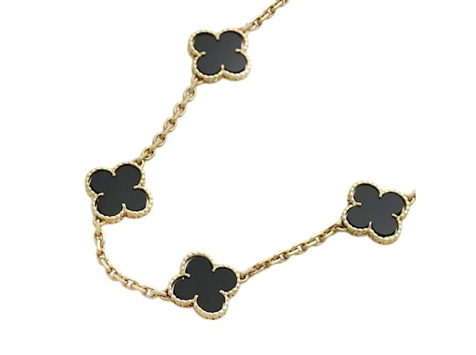 Collier Van Cleef & Arpels Alhambra K18YG Onyx 20P Or jaune Noir Doré  ref.1486092