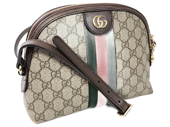 Borsa a Spalla Gucci Ophidia GG Supreme Marrone Beige Pelle Tela  ref.1486143