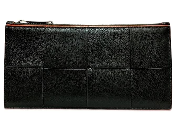 Bottega Veneta Intrecciato Cassette Fragment Case Negro Naranja Polipiel  ref.1486210