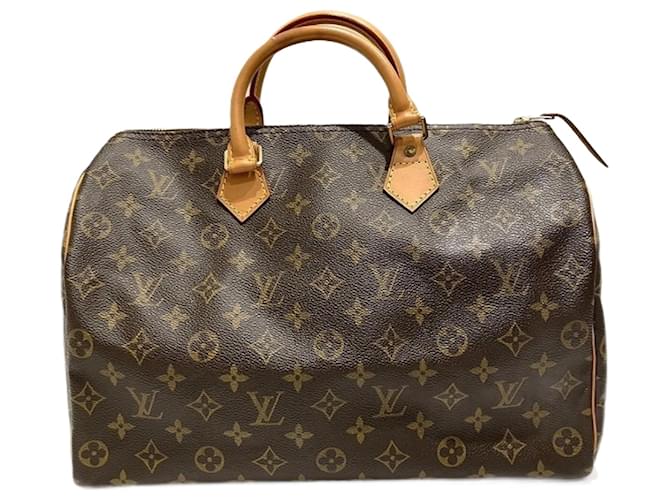 Louis Vuitton Monogram Speedy 35 Handbag Patent leather  ref.1486220