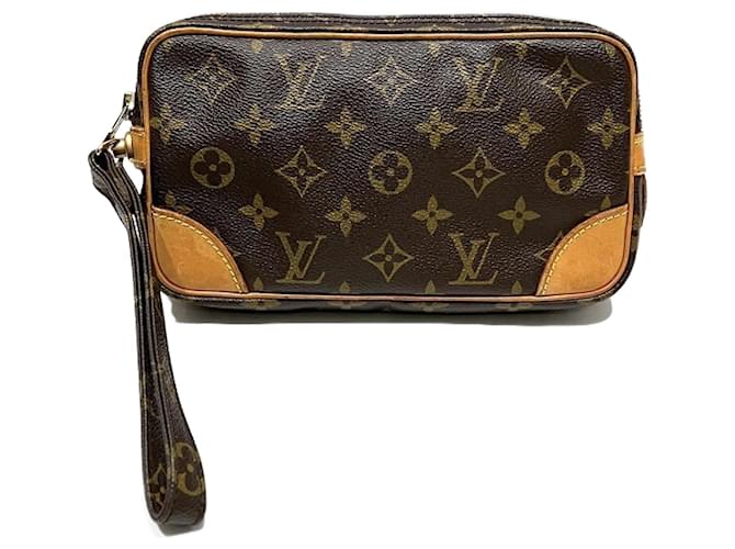 Louis Vuitton Monogram Marly Dragonne PM Clutch Bag Brown  ref.1486237