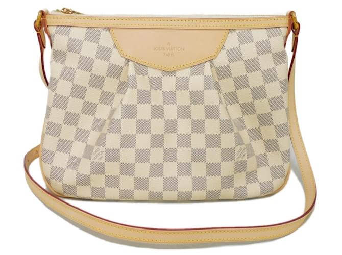 Louis Vuitton Siracusa PM Shoulder Bag Cream Leather Cloth  ref.1486346