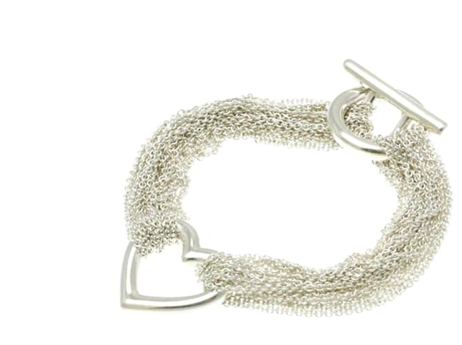 Tiffany & Co Pulseira com fecho em coração Tiffany Prata Prata  ref.1486456