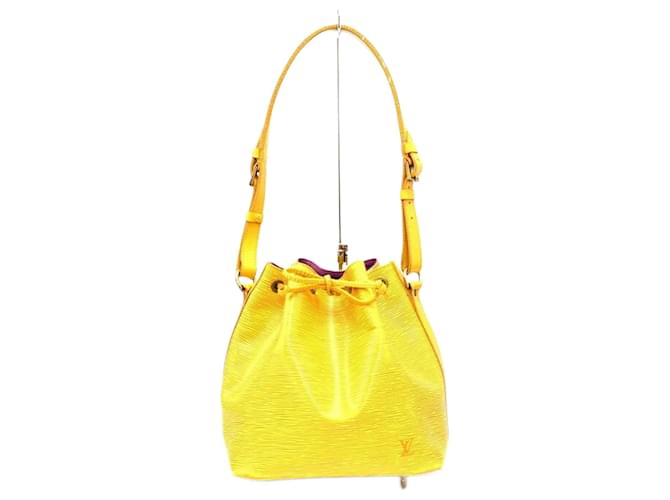 Noe Bolsa de Ombro Louis Vuitton Epi Petit Noé Tassili Amarelo Couro  ref.1486490