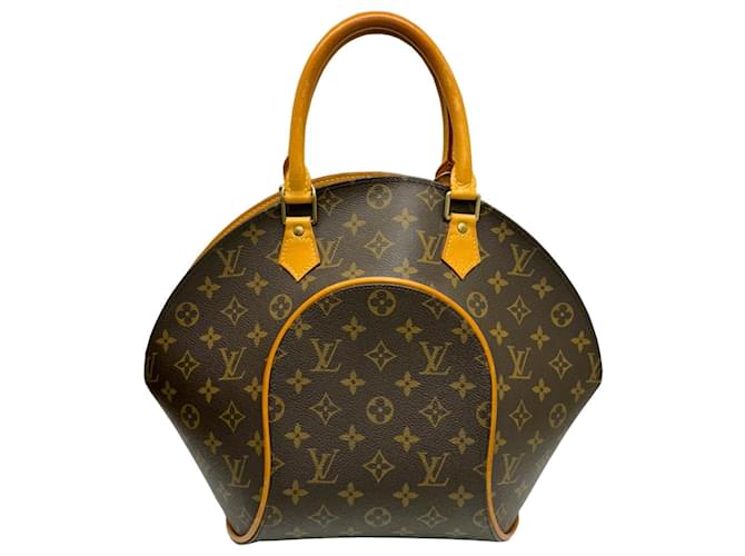 Bolsa Ellipse MM Louis Vuitton Marrom Couro envernizado  ref.1486560