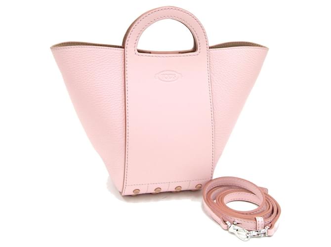 Sac à main en cuir rose clair Tod's  ref.1486600